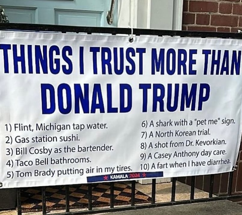 'Things I Trust More Than Donald Trump' Viral List - @ananavarrofl / Instagram